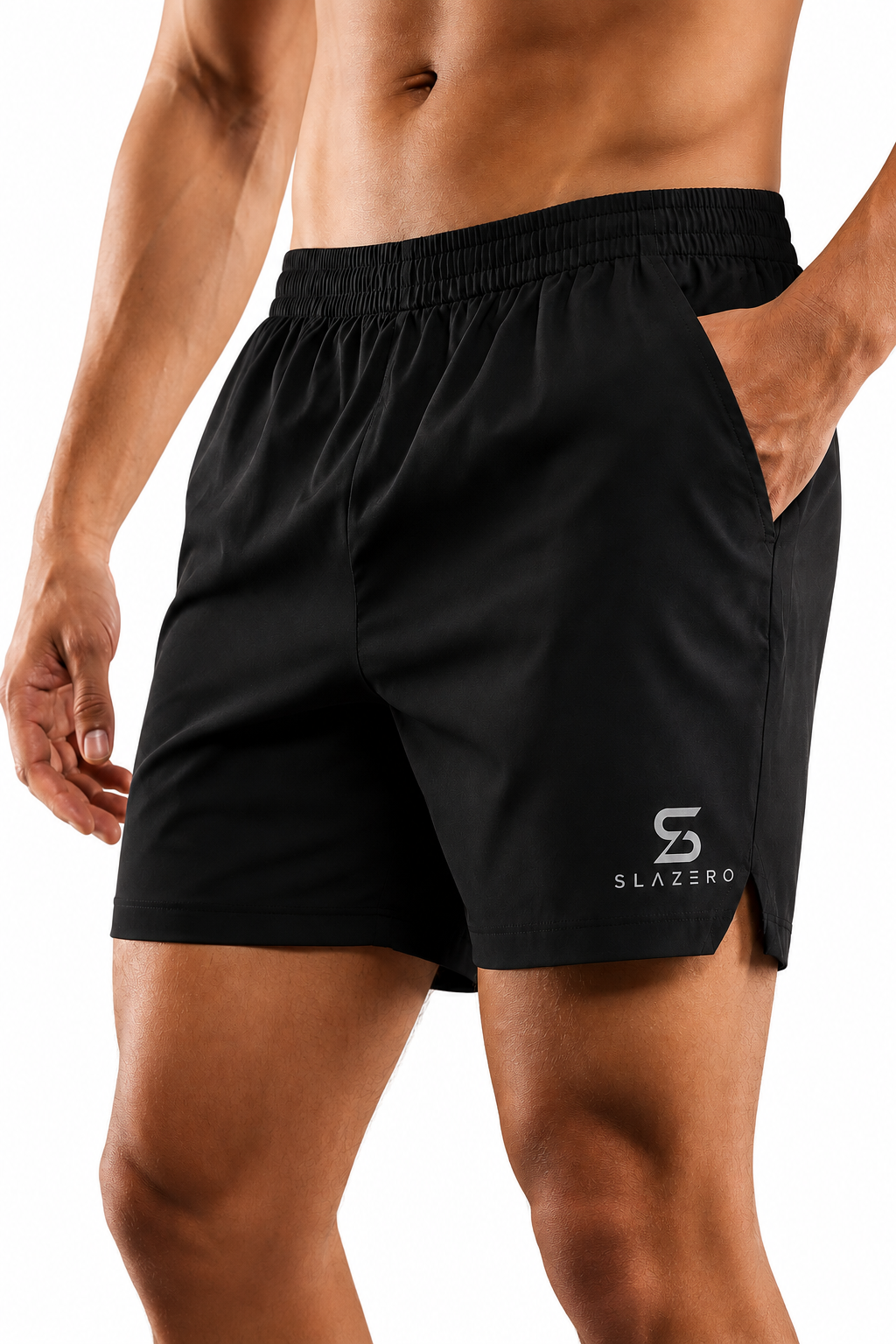 Slaziro Men's Lightweight Running Gym Shorts Black