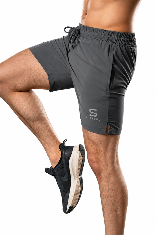 Slazero Men's Quick-Dry Performance Training Shorts Charcoal Grey
